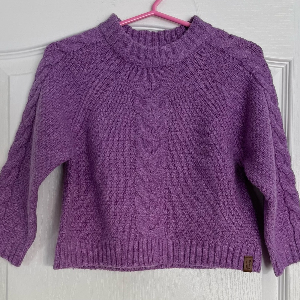 Roots Girls Cozy Purple Cable Knit Women's Sweater 3T
